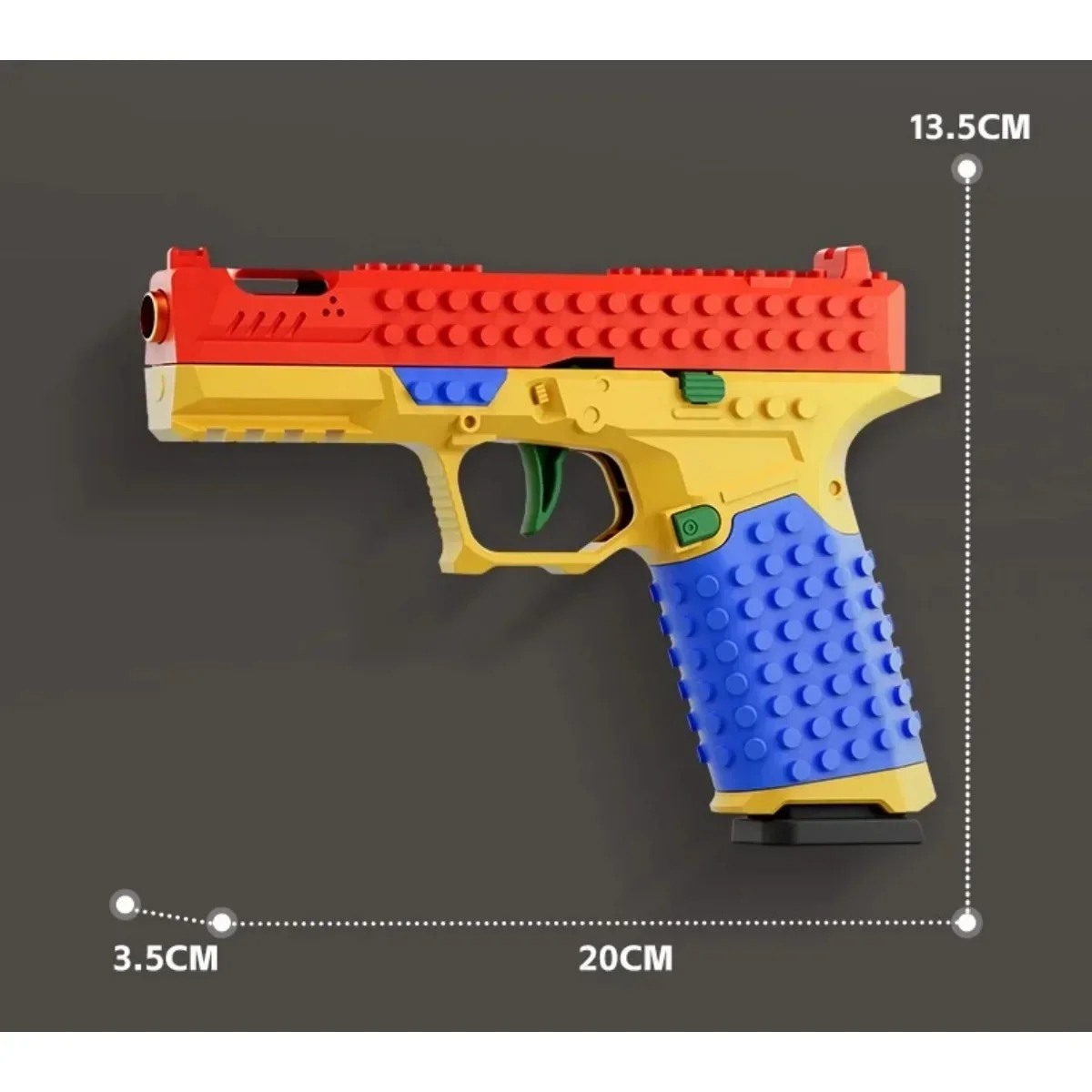 어린이 및 성인용 연속 발사 블록 건 장난감 총, 탄피 배출 에어소프트 블로우백 야외 CS 건