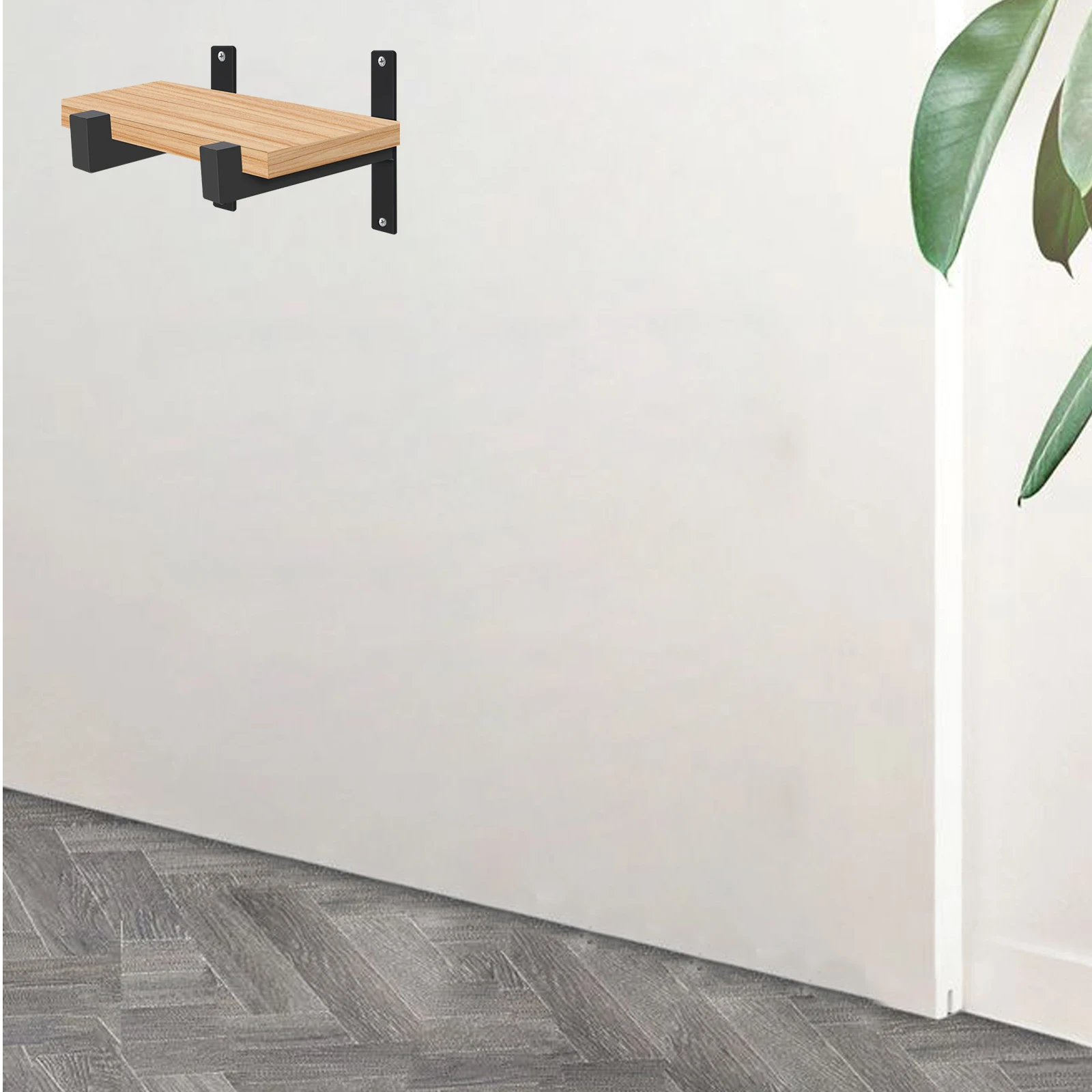 

Adjustable Fixing Bracket Shelves Mounting Brackets Black Stainless Steel Support Space Saving for Home Office Warehouse