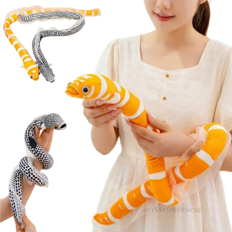 125cm Simulation Long Strip Sea Animal Moray Eel Plush Doll Sea Eel Fish Snake Plush Toy Home Decoration Gift For Children