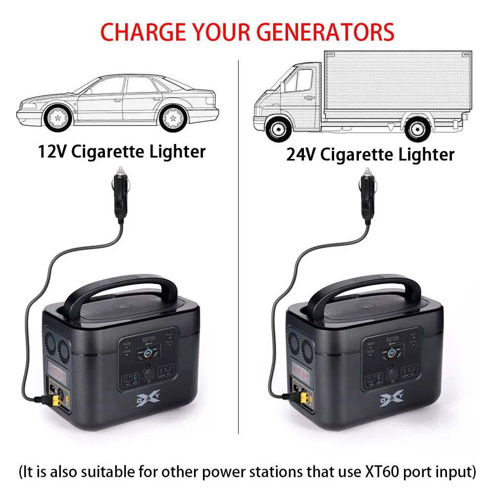 Cigarette Lighter To XT60 Female On-board Charging Line Portable Power Energy Storage Battery Charging Line Universal