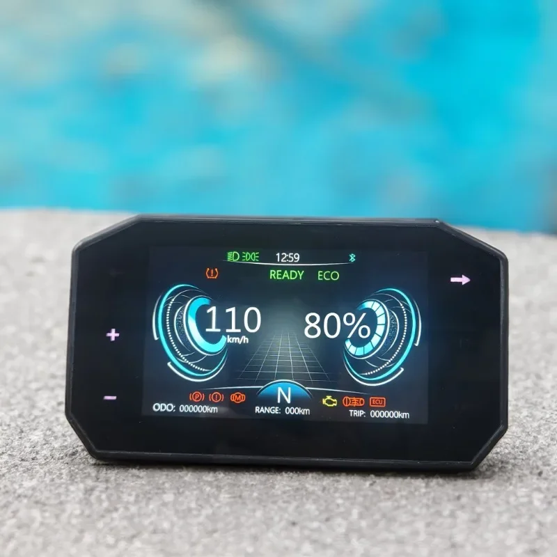 Layar sentuh tampilan navigasi speedometer sepeda motor listrik