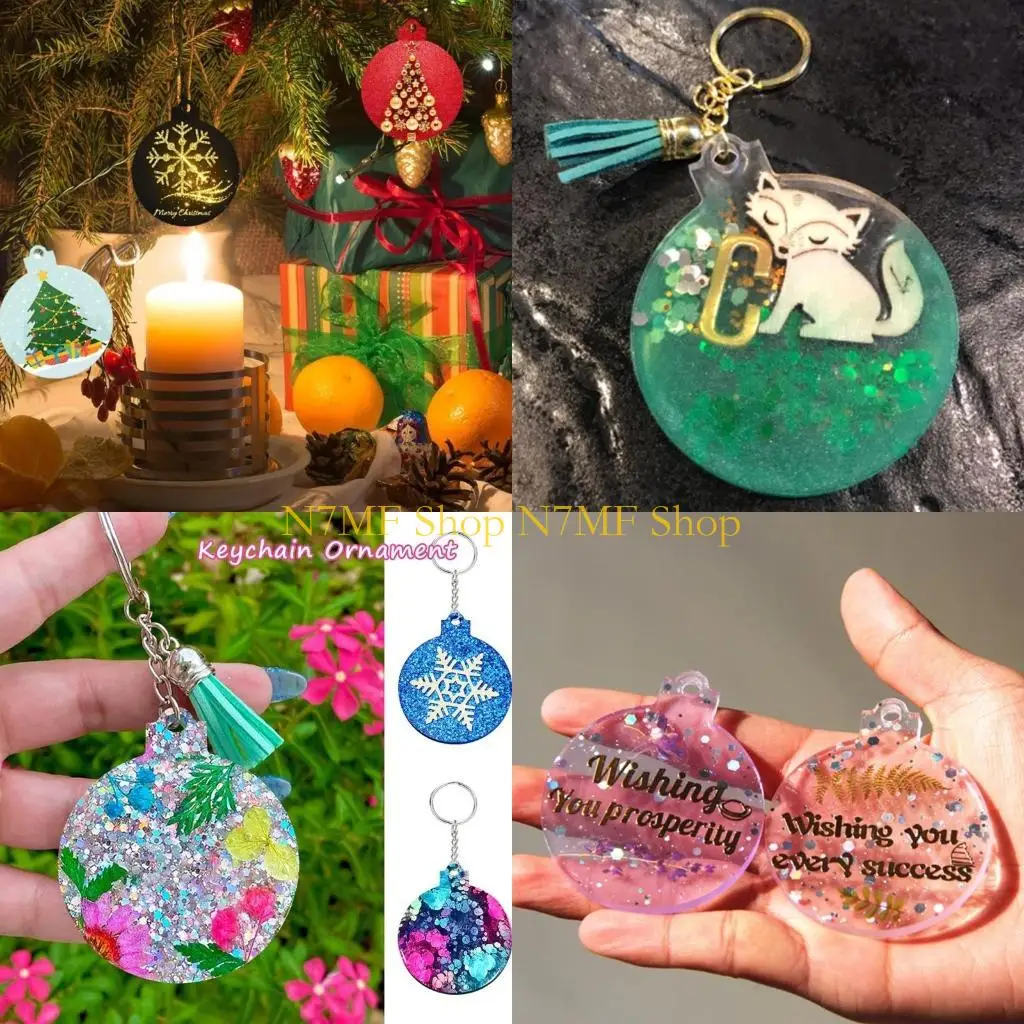 

N7MF Рождественская форма круглая форма для литья эпоксидной смолы для DIY ремесел изготовления ювелирных изделий брелок