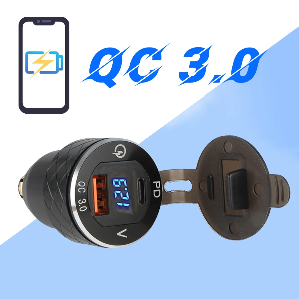 

Motorcycle Accessories TYPE C Dual USB Charger For BMW F800GS F650GS F750GS R1200GS R1250GS R1200RT F850GS C600 DIN Hella Socket