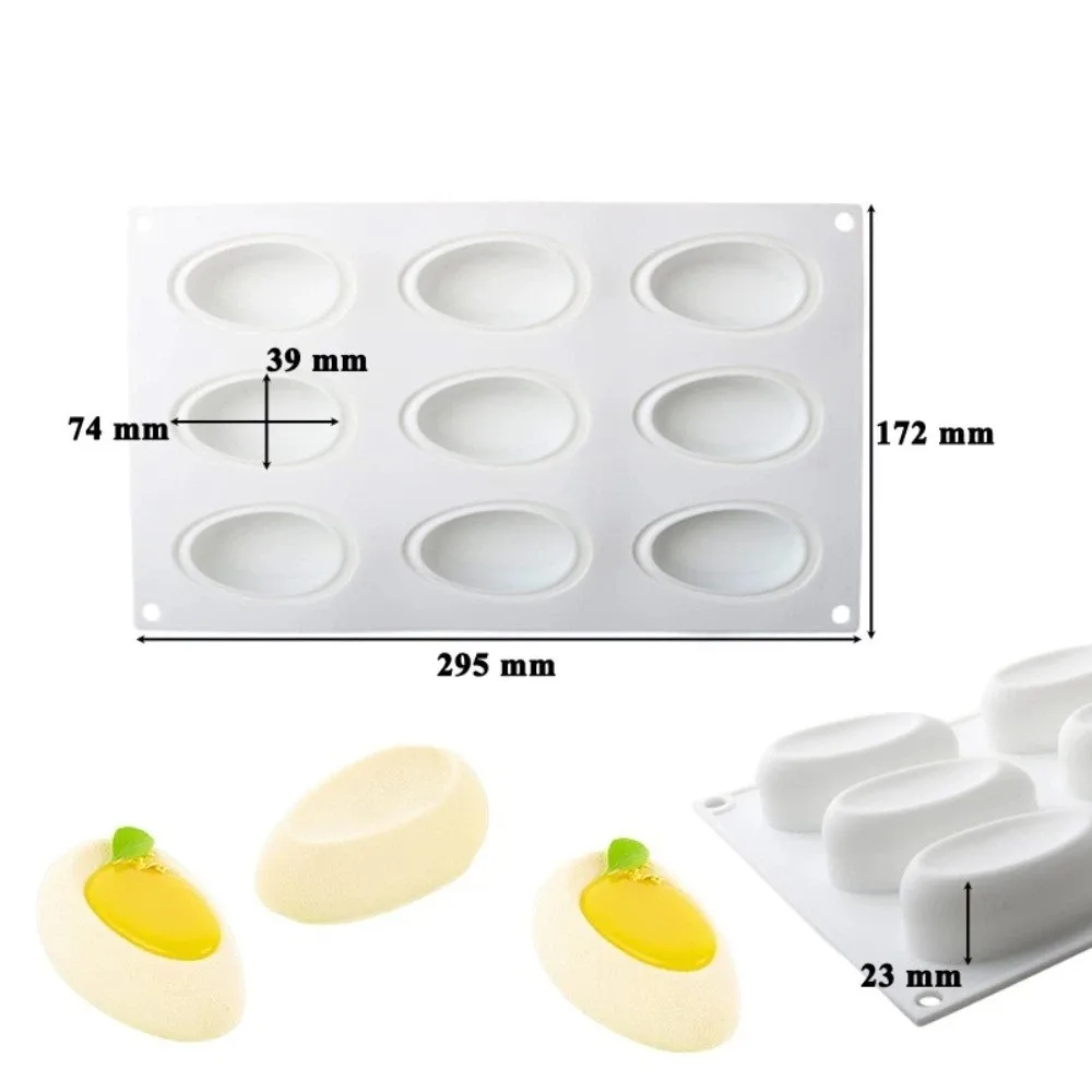 Non-Stick Egg Silicone Mold Flexible Shell Groove Dessert Mold Decoration Waterdrop Shape Baking Mold Dessert Decoration