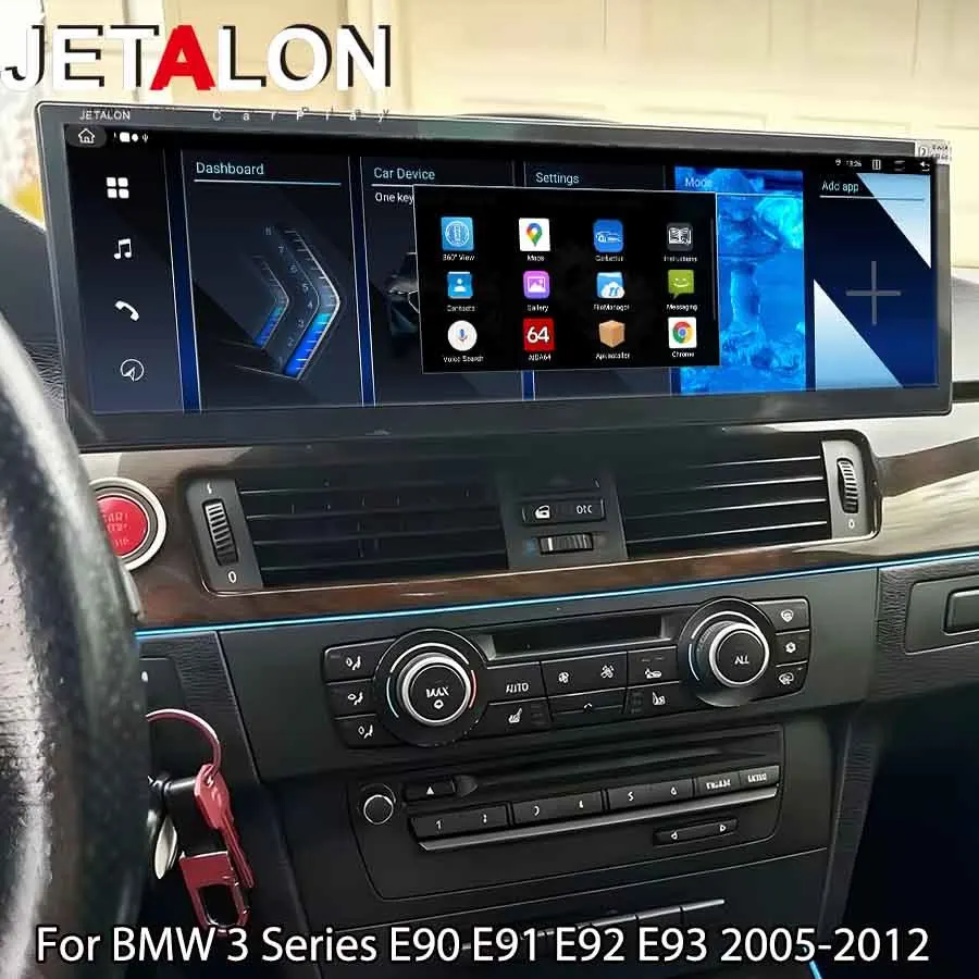 

14.9-дюймовый мультимедийный проигрыватель с CarPlay, Android, навигацией и поддержкой 4G для BMW 3 серии E90 E91 E92 E93 2005-2012 (левый/правый руль)