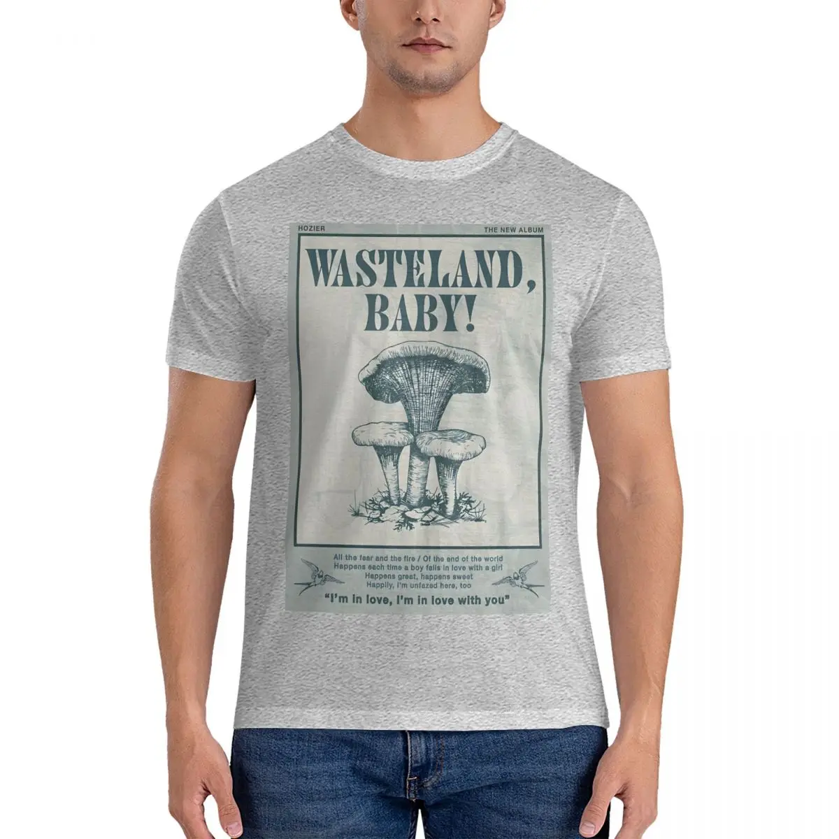 Wasteland Baby T-Shirts for Men Hozier Vintage Pure Cotton Tees Round Collar Short Sleeve T Shirts Classic Clothing