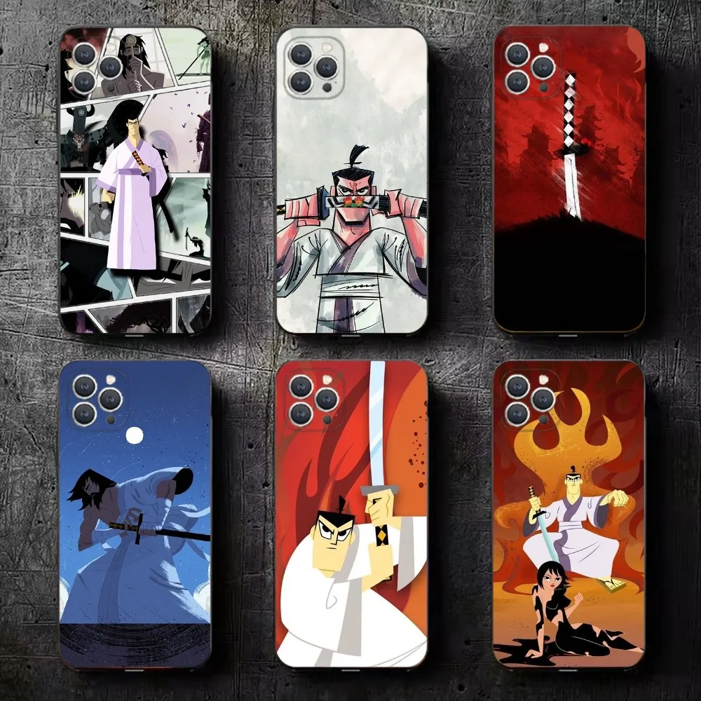 

S-Samurai Jack Phone Case For iPhone 16,15,14,13,12,11,Plus,Pro Max,XS,X,XR,SE,Mini,8,7 Soft Silicone Black Cover