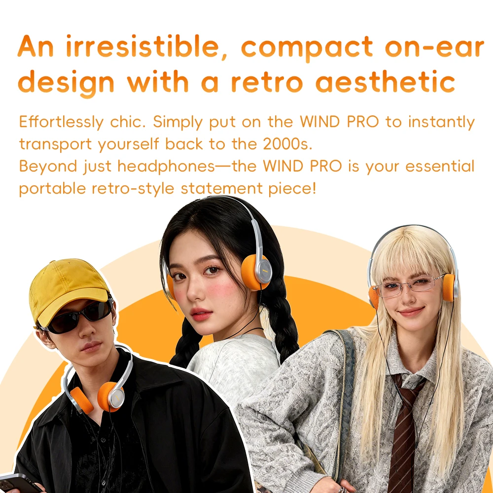 FiiO Wind/ WIND PRO Półotwarte słuchawki przewodowe HiFi, 40mm przetwornik dynamiczny, ciepły dźwięk HiFi, optymalizacja wokalu, słuchawki z mikrofonem — zdjęcie produktu 4