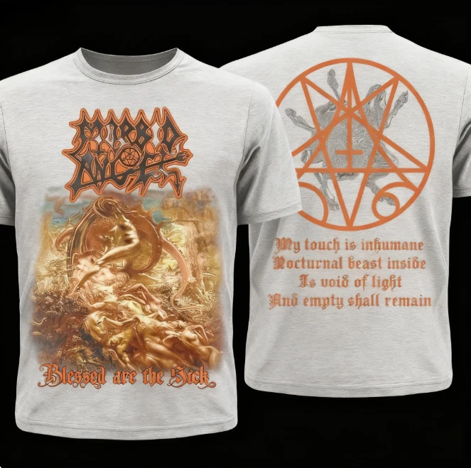 الصيف Morbid Angel 'Blessed Are the Sick' 1991 فلوريدا الموت المعادن نمط الرجال النساء القطن تي شيرت الشارع الشهير عادية Y2k المحملة
