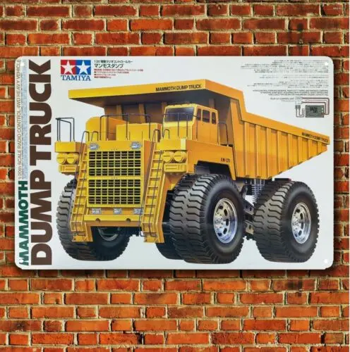Metal Poster Rc Car Wall Deco Tin Sign Plaque Tamiya Dump Truck sign