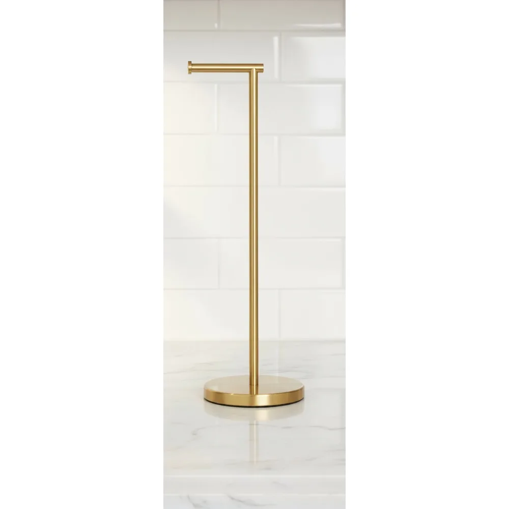 

26" Tall Free Standing Toilet Paper Holder with Weighted Base, Rustproof Stainless Steel for Easy Reach in Bathroom
