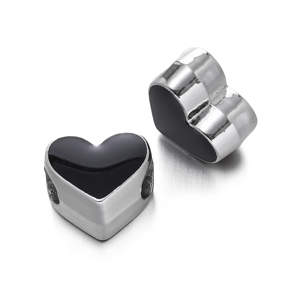 5 teile/los Bunte CCB Herz Perlen Großes Loch Spacer Lose Perlen für Armband Halskette Schmuck Machen Zubehör Liefert