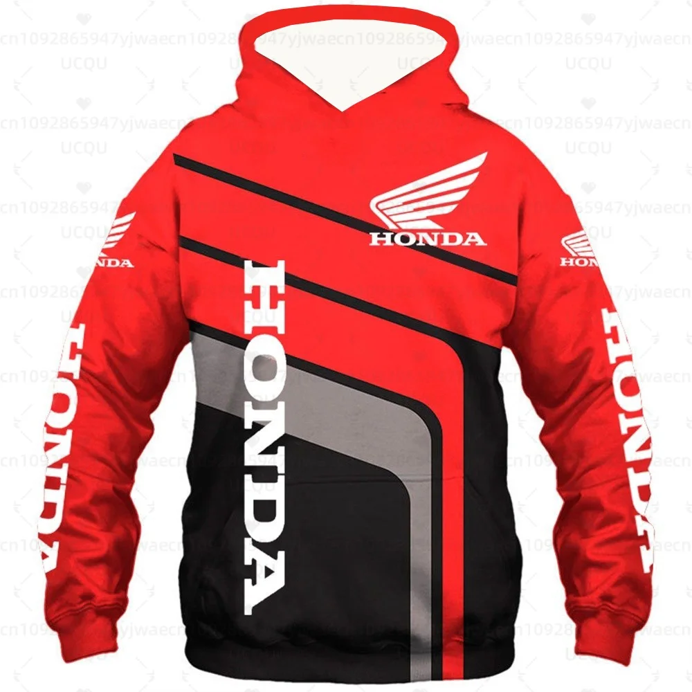 الخريف والشتاء هوندا ثلاثية الأبعاد طباعة دراجة نارية جيرسي مقنعين ركوب الدراجة الترابية وسباق الجبال الرجال النساء المدرعة هوديي