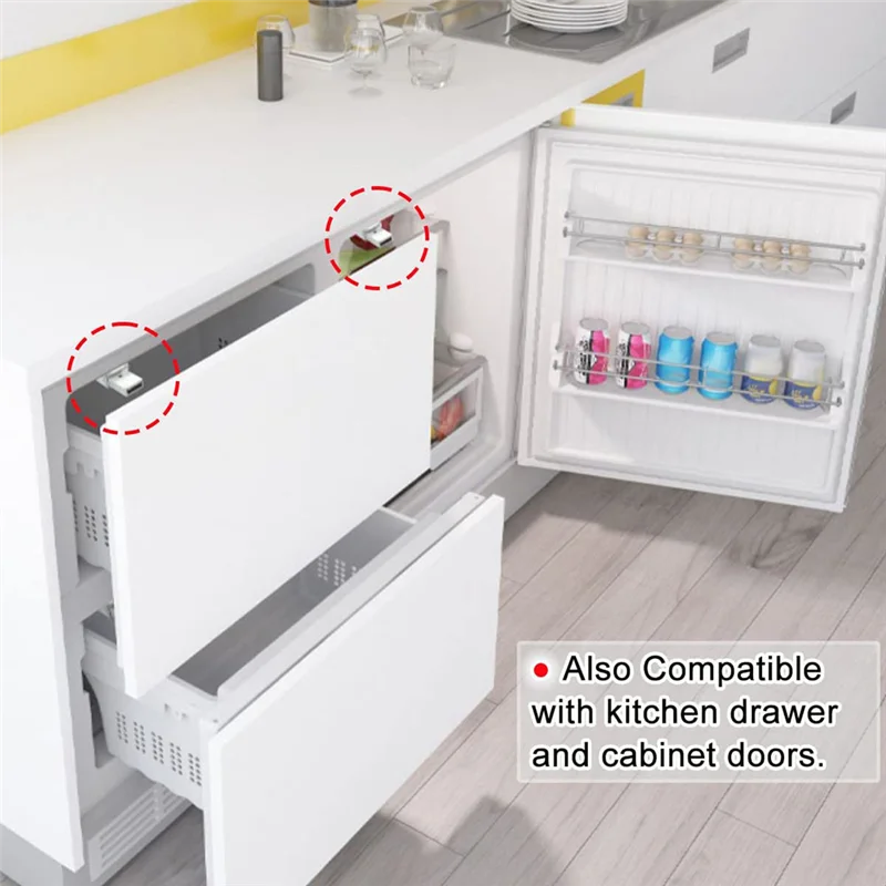 

ABKI-Heavy Duty Push To Open Cabinet Hardware Magnetic Push Latch & Lock For Door Touch Latches RV Closet Plastic