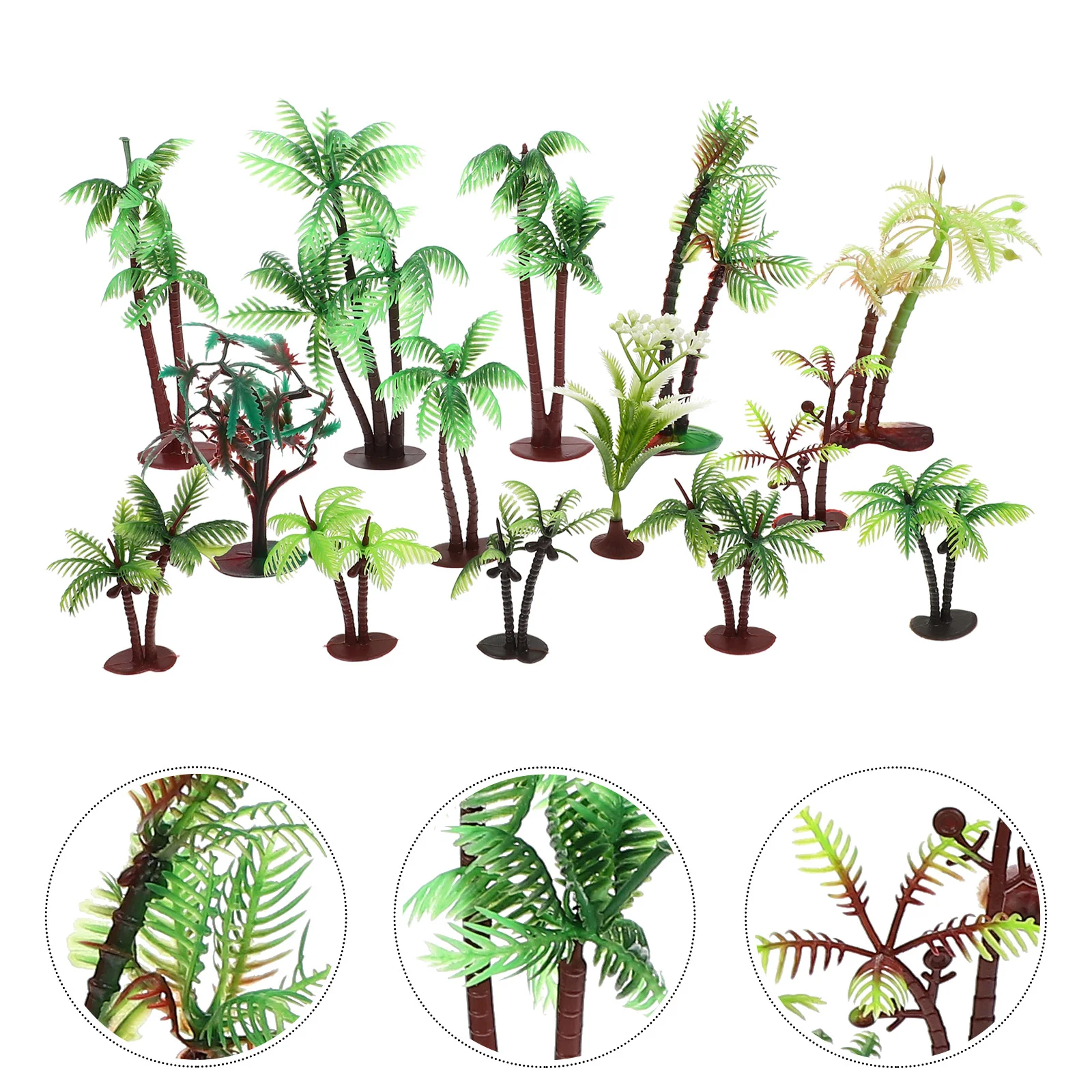 

14 Pcs Model Tree Terrarium Micro Plant Ornament Miniature Scenery DIY Accessory Plastic Coconut