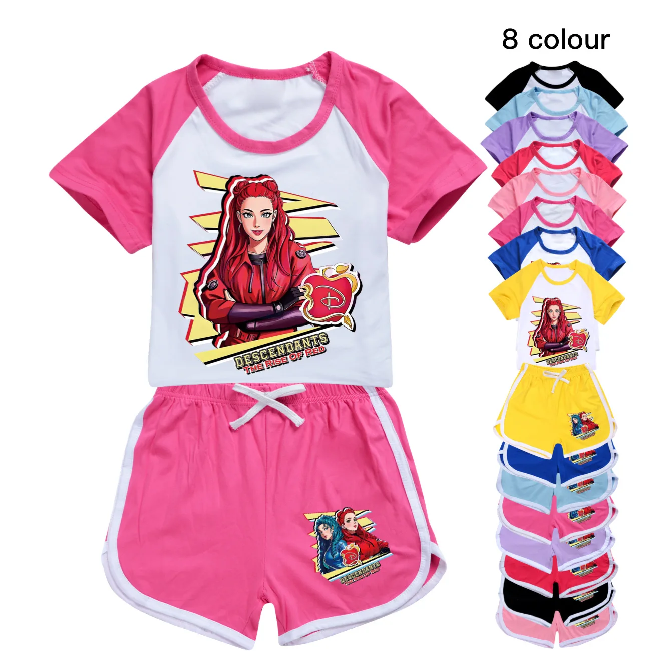 Descendants 4 Girls Boys Summer Clothing Set Kids Sports TShirt +Pants 2-piece Set Baby Clothing Comfortable Outfits Pyjamas3591