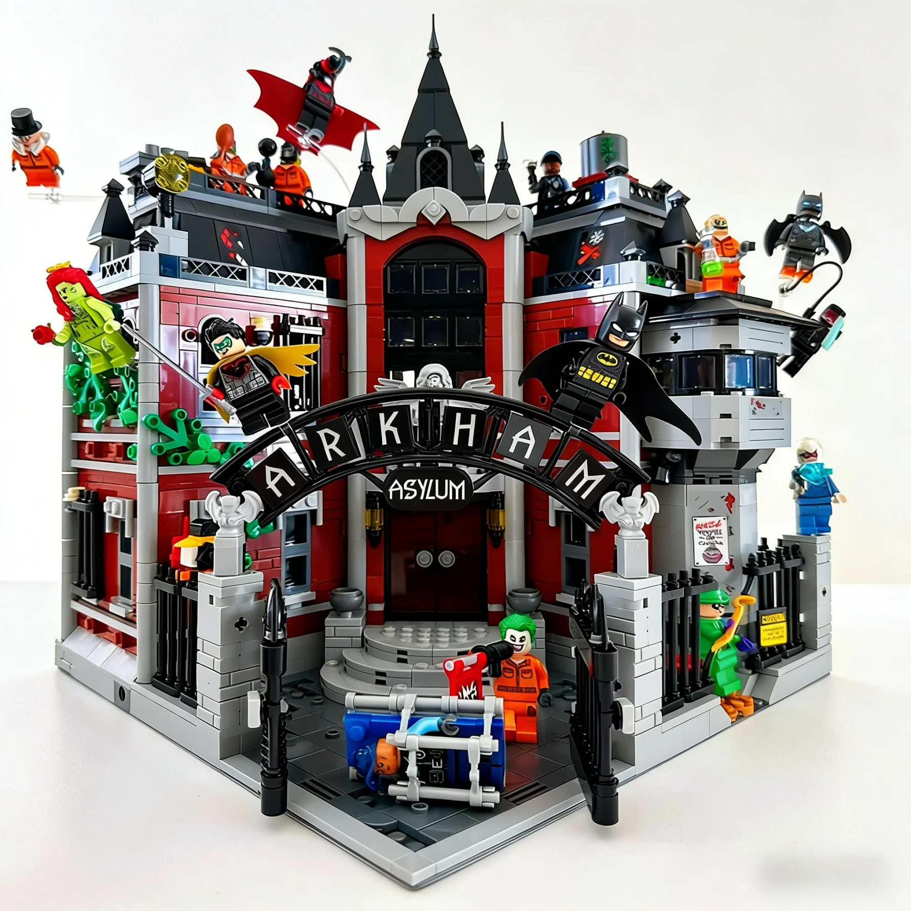 

2953 hot selling 76300 Akam Asylum building model suitable for Halloween and birthday gifts