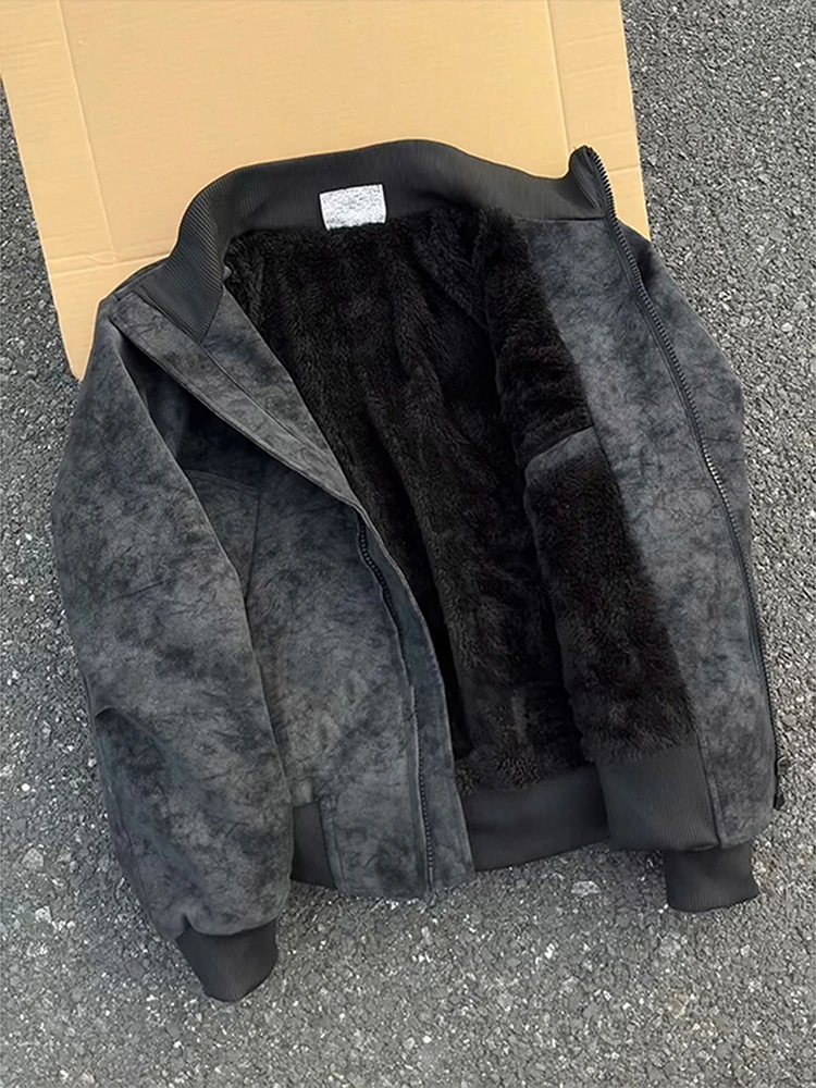 

Утепленный мужской зимний жилет из американской окрашенной кожи с широким воротником, на молнии, цветной