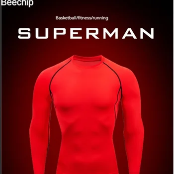 כושר ביגוד כושר של גברים שרוול ארוך ריצה כדורסל אימון baseco...