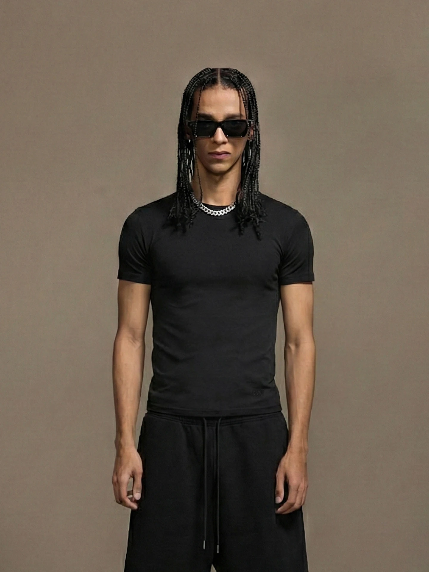 

807 Embroidered Slim Fit ort Sve T-irt Retro Nylon Cotton Simulation Wear Resistant round Ne Fitn Base irt