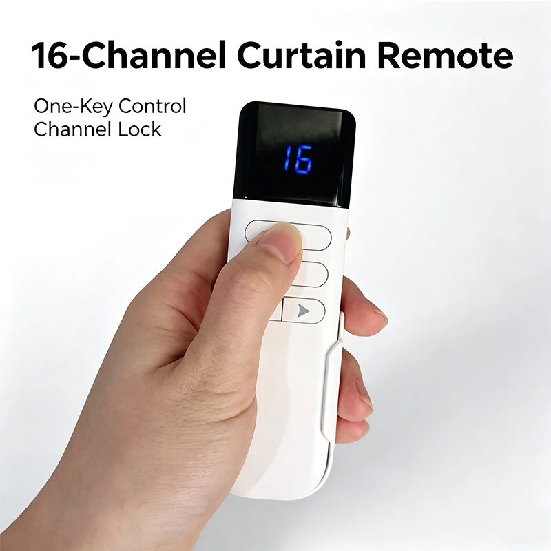 `Replacement Curtain Remote Controller 433.92MHz, 16 Channel With Channel Lock, Hand‑Held Transmitter Compatible with DOOYA Curt