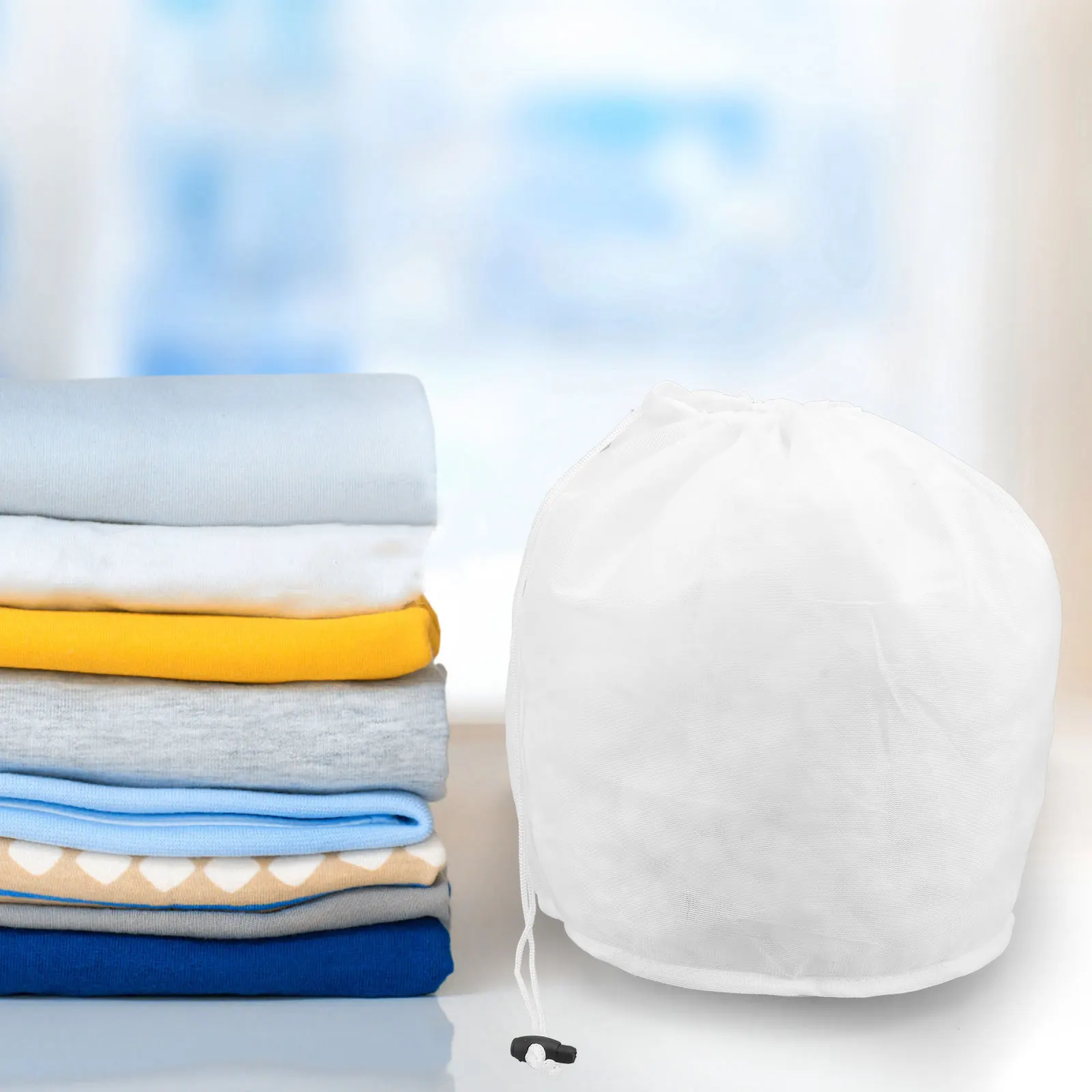 

3Pcs Laundry Bags Polyester Mesh Drawstring Wash Bags Clothes Protection Organizer Prevent Deformation Underwear Shirt