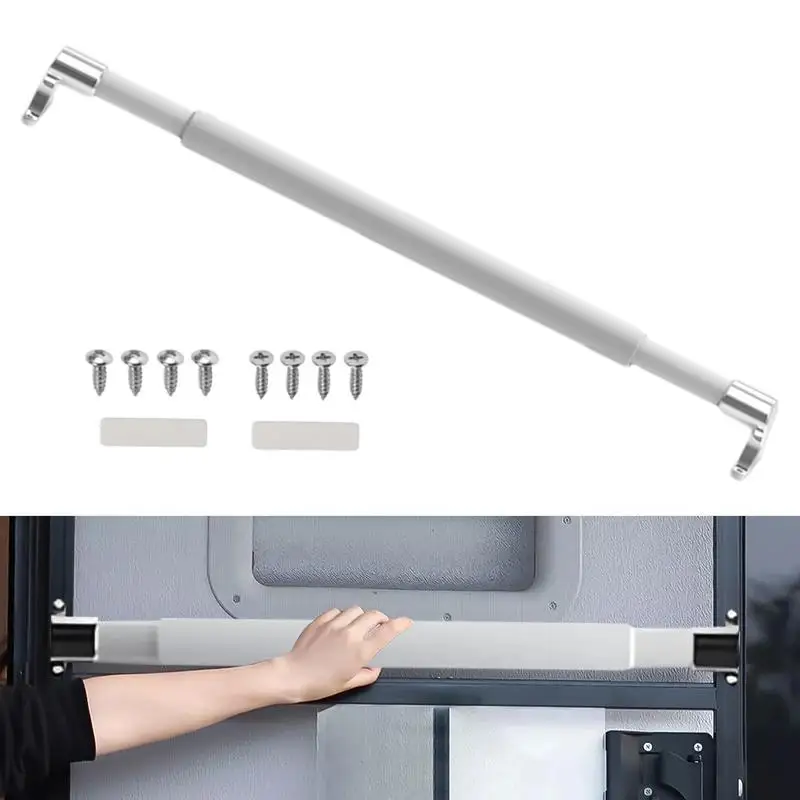 RV Screen Door Push Bar Camping Car Screen Door Handle Trailer Gates Handle Bar Zinc Alloy For 21.5-32 Inches Adjustable Range