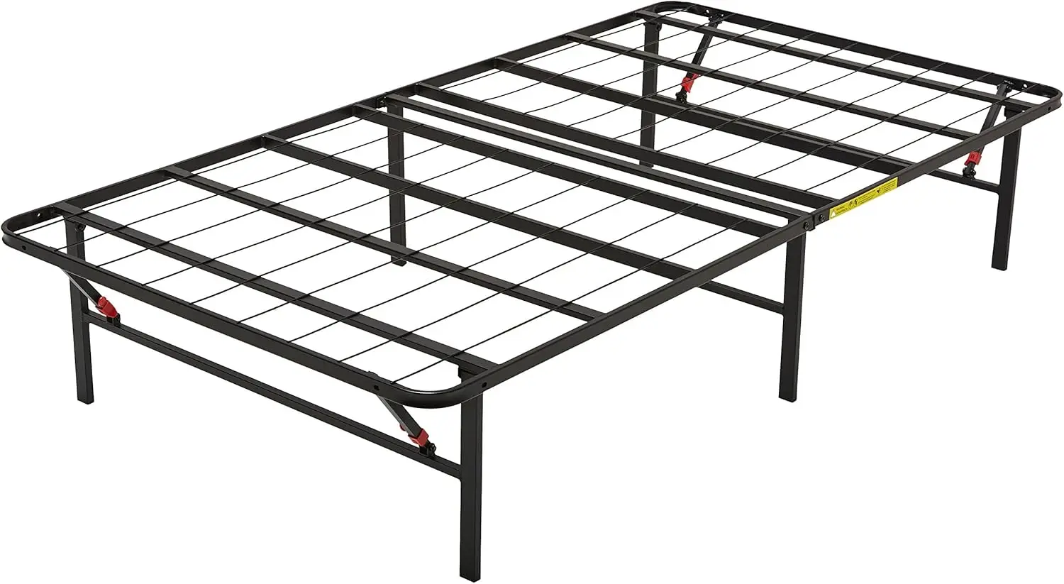 Base de cama fija Estructura de cama plegable sin herramientas para almacenamiento debajo de la cama Cama individual 90 x 190 x 35,5 cm Negro