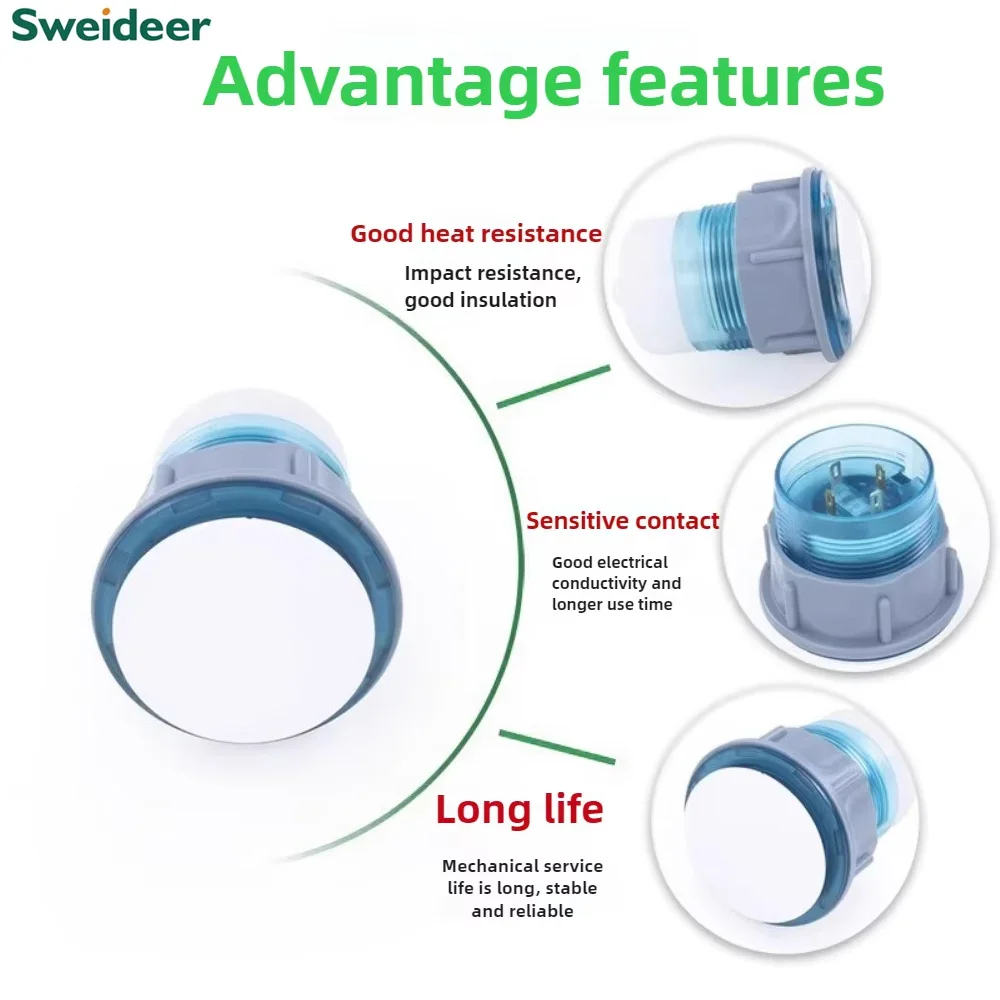 

35 мм водонепроницаемый кнопочный переключатель с самовозвратом, пластиковая кнопка, источник питания для ног, грибная головка, модификация автомобиля, 4pin3-6V