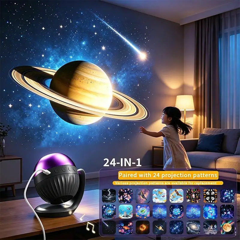 Dynamic Rotating LED Projector Light Rechargeable Ocean Lights Projector Adjustable Brightness LED Atmosphere Light For Bedroom