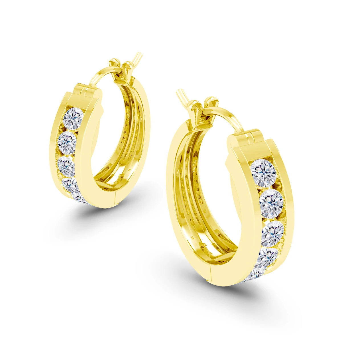 14K Gold Filled Anti-aanslag Moissanite Hoepel Oorbellen D Kleur Uitstekende Cut Diamond Earring voor Vrouwen Luxe Sieraden Gift