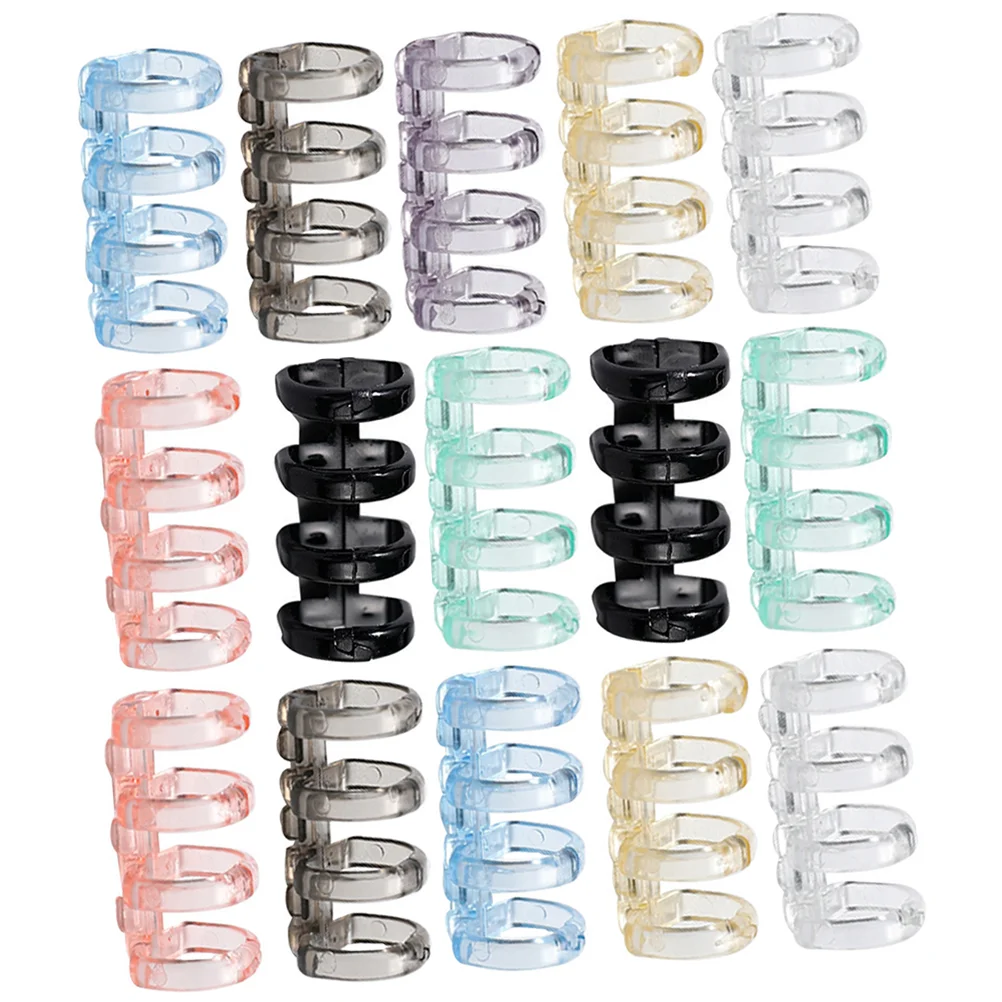 16 Pcs Removable Binder Plastic Rings Notebooks Bookend Binding Coils Loose Leaf DIY 4-hole