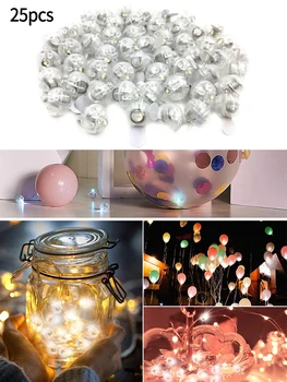 25 unids/set globo de luz LED pequeña batería inalámbrica artesanías brillo Mini lámpara de bola redonda para Bar decoración de fiesta de boda y cumpleaños