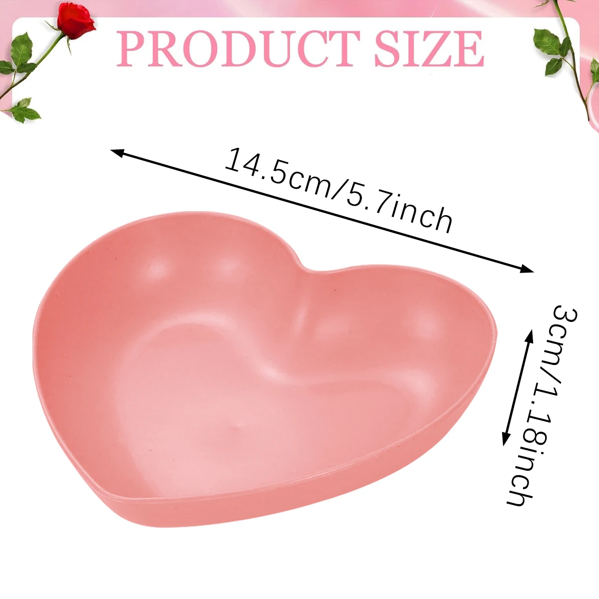 5/10Pcs Heart Shaped Dinner Plates Pink and Red Small Serving Plate Dinner Salad Plates Set for Valentine's Day Anniversary