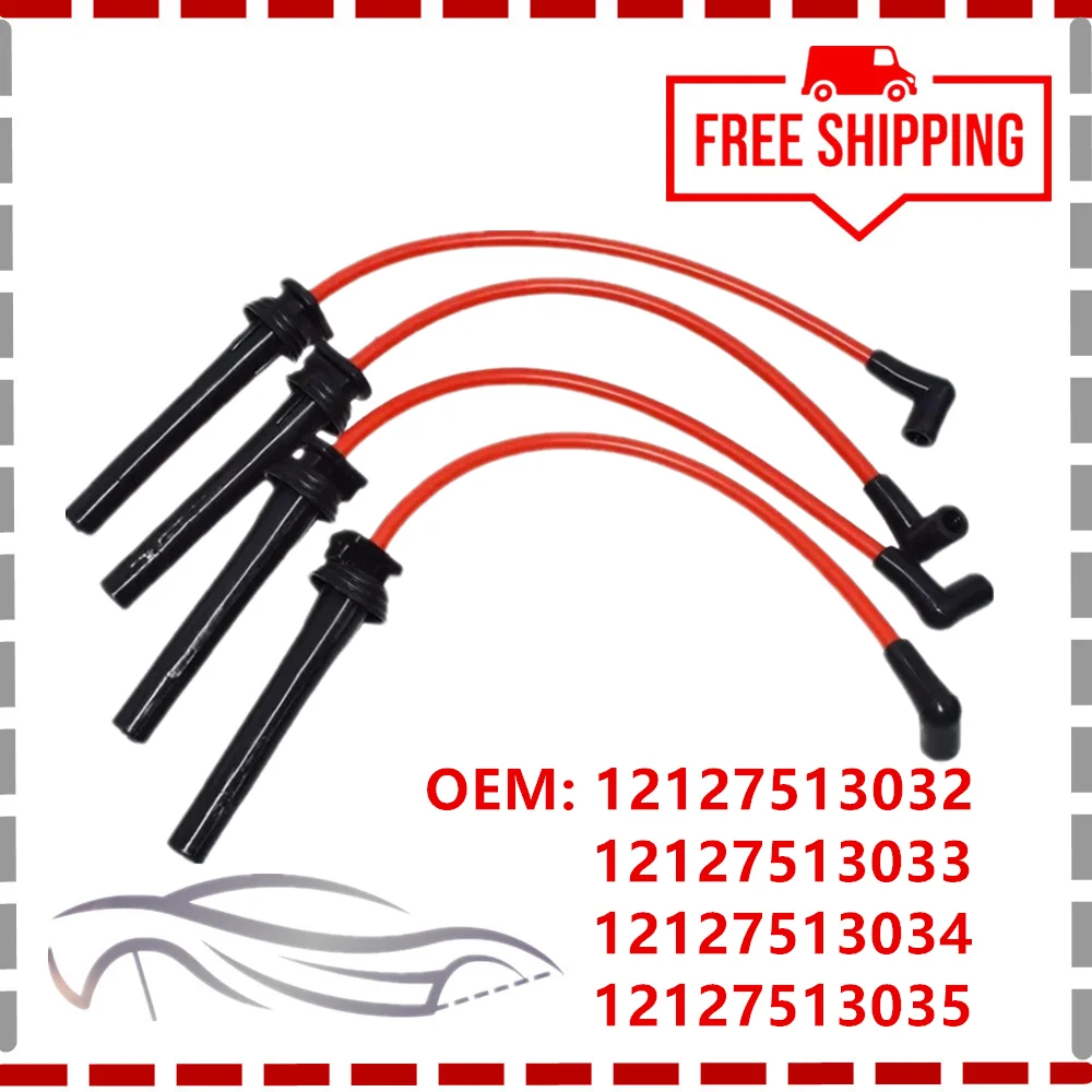 

4PCS 10mm 12127513032 12127513033 12127513034 12127513035 Spark Plug Wire For 2002-2006 MINI Cooper R50 R52 R53