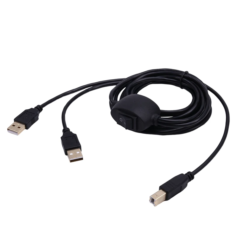 

2 In 1 Printer Cable USB A To B Male To Male Printer Cable For Hp Canon Samsung Printer Splitter For Two Computers