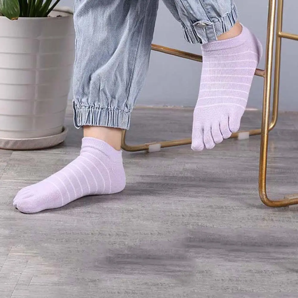 Short Socks Elastic Short Socks For Women Cotton Low Tube Ankle Socks Toe Socks Five Finger Socks Boat Socks Female Hosiery