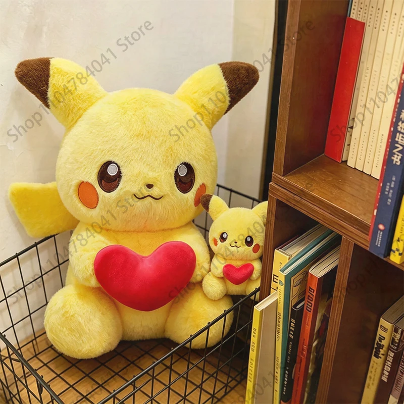 60cmポケモンピカチュウハートぬいぐるみぬいぐるみ柔らかい可愛いふわふわアニメ家の寝室の装飾ギフト女の子子供かわいい素敵な
