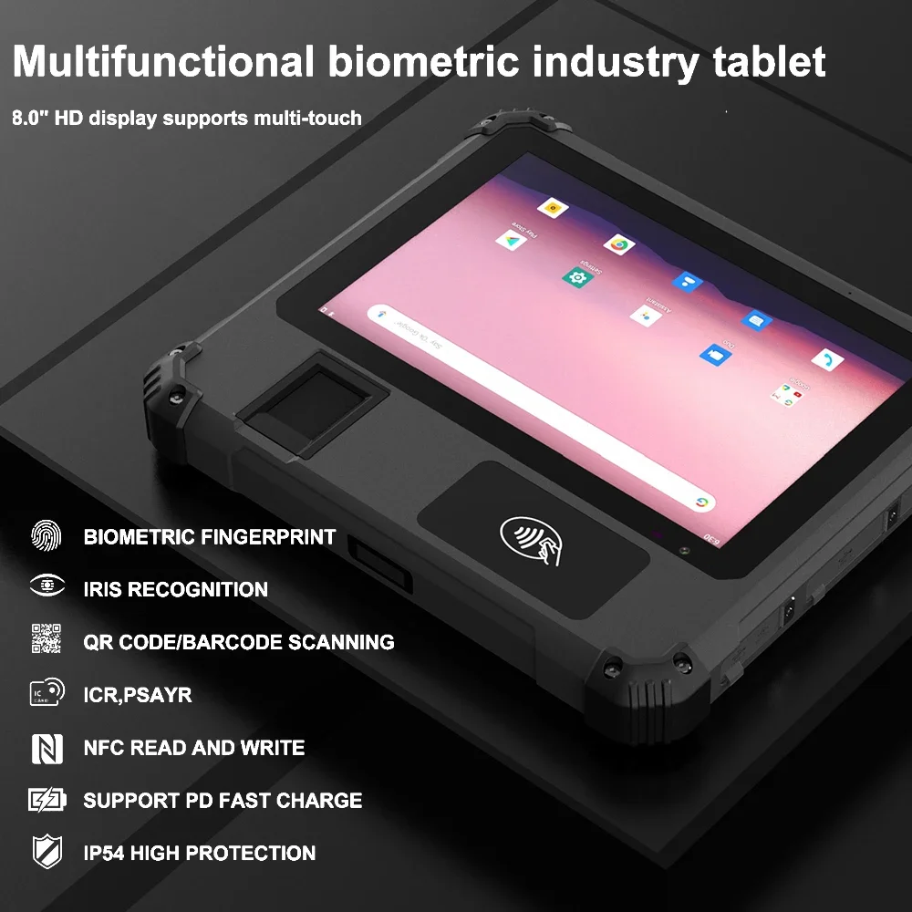 Heiße Verkäufe Industrielles, robustes Android-Tablet 8 Zoll 1000 Nits 4 g LTE Global Positioning System NFC RFID Reader Tablette