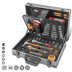 Kit completo de herramientas mecánicas automotrices, accesorios multifuncionales, caja de herramientas profesional completa, herramienta de Hardware, 113 piezas