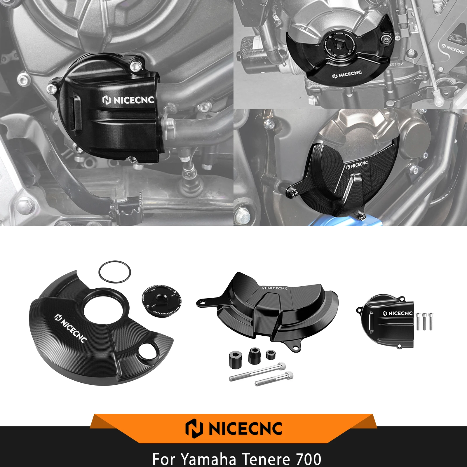 For Yamaha Tenere 700 /XTZ 700 2019-2024 Engine Clutch Cover Crankcase Cover Guard Water Pump Guard Cover Tenere 700 Accessories