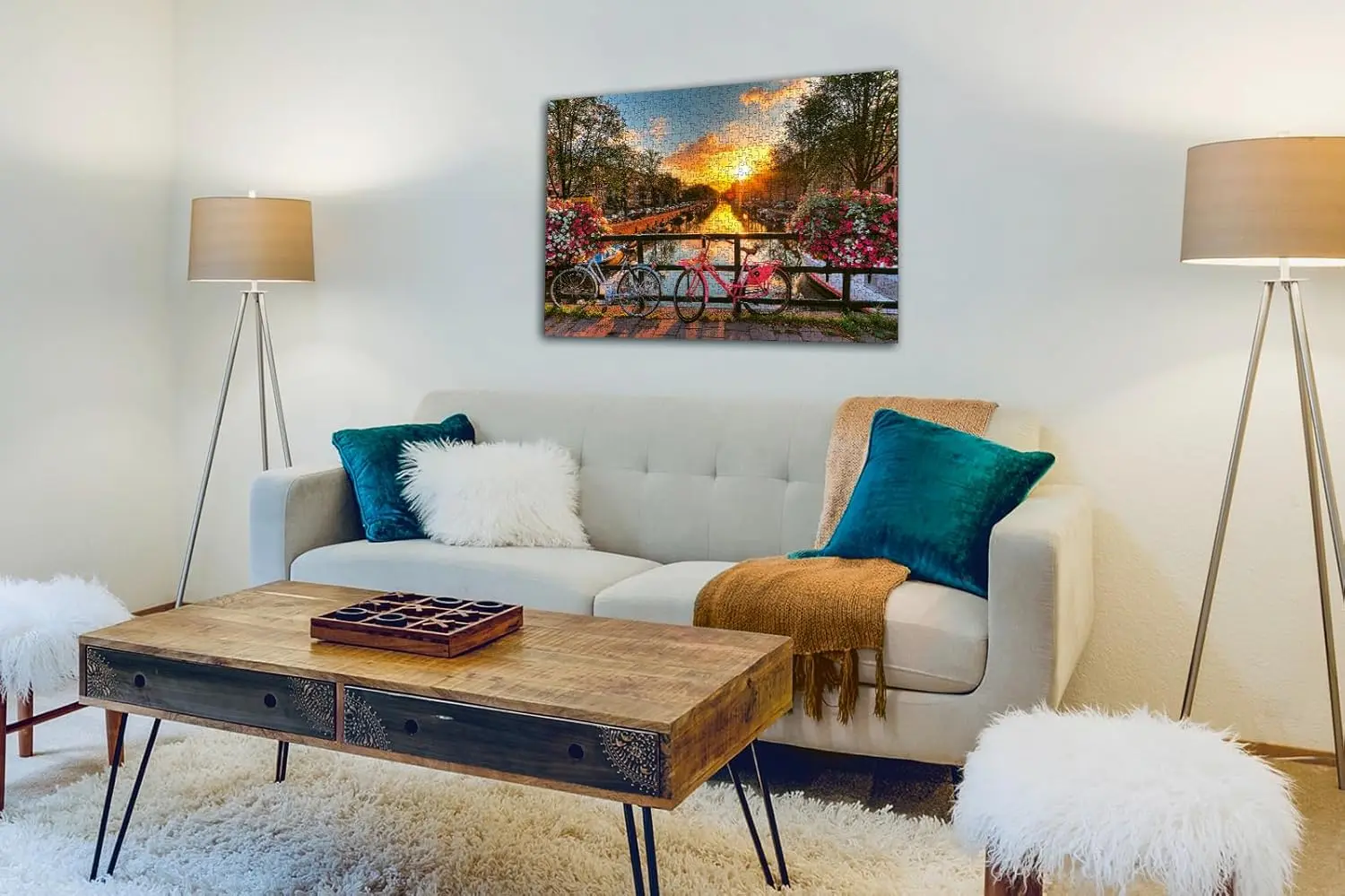 1000 sztuk kreatywne puzzle Amsterdam rower papierowe puzzle dla dorosłych antystresowe puzzle zabawki dla dzieci gry