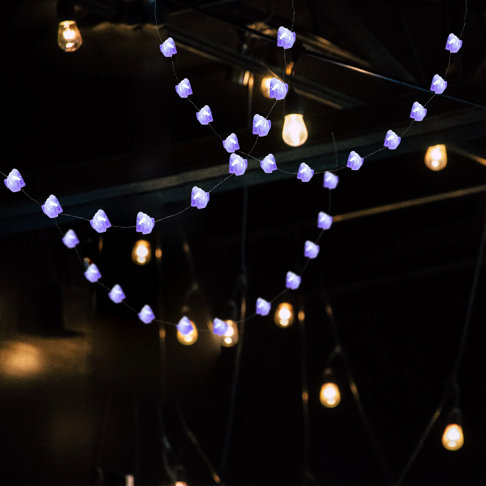 كريستال حجر سلسلة ضوء السلس مصقول الزخرفية شنقا سلسلة ضوء للمنزل شرفة حزب حديقة الغلاف الجوي