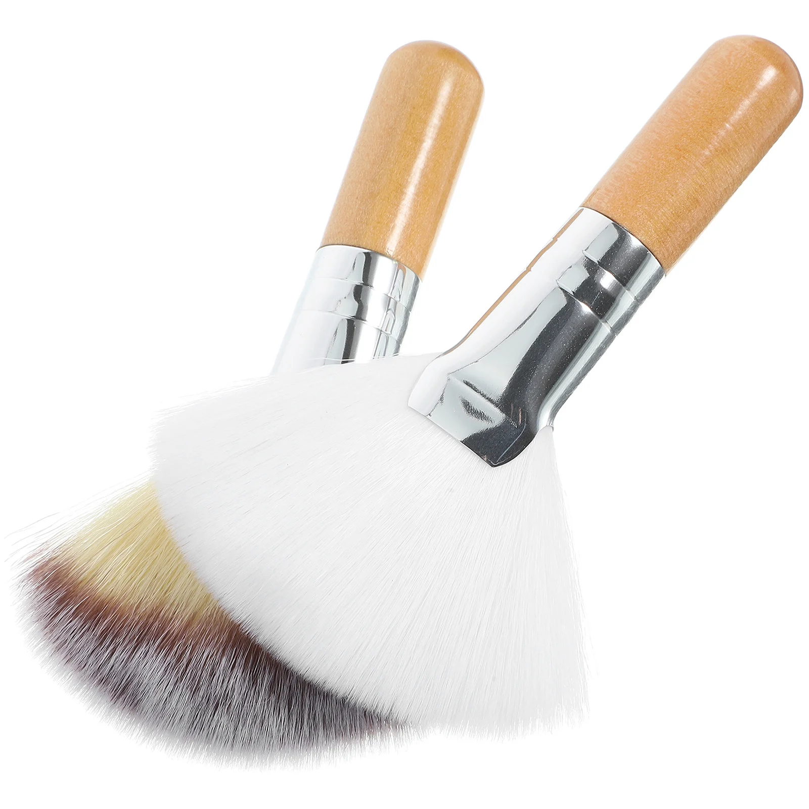 2 uds cepillo para polvos sueltos ajuste de polvo cepillo de Maquillaje Facial ventilador rubor Facial herramienta para resaltar textura fina Material seguro mujeres