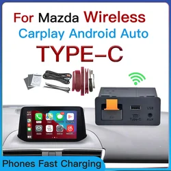 Adaptador automático inalámbrico tipo c para coche, dispositivo con Android, UBS Hub, OEM, para reequipamiento Mazda 2, 3, 6, CX3, CX5, CX8, CX9, MX5, Demio Miata, TK78669U0C