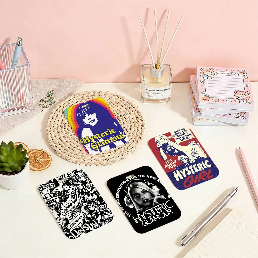 Étui de protection pour carte d'accès scolaire, carte de transport en commun et carte repas, motif H-hysteric-c singer G-glamour-r, facile à insérer, cadeau