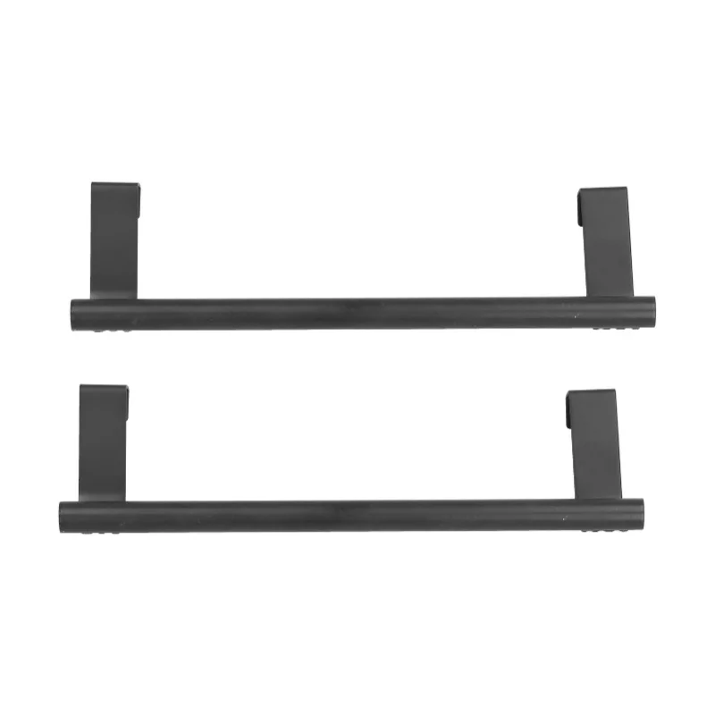 

2Pcs Towel Rack Black Hangable Punch Free Nail Free Cabinet Door Towel Rack For Home Hotel36CM