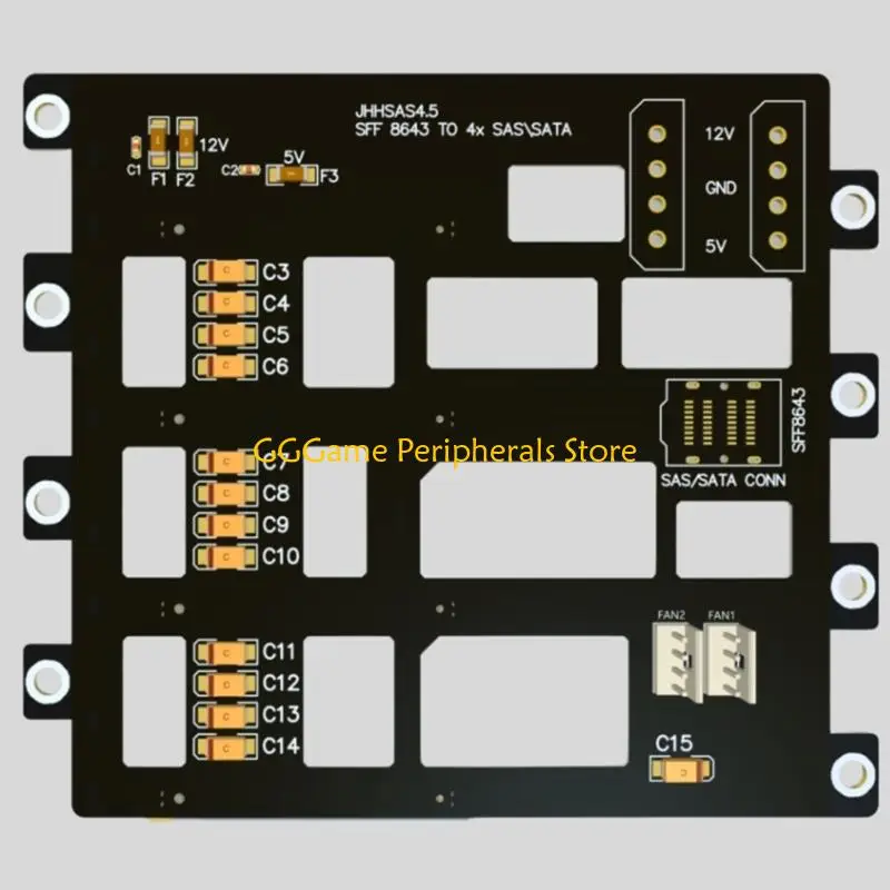 

U55B SASs\SATAs Secure Hard Drive Backplanes With SFF8643 Connection For 4 Disk Arrange