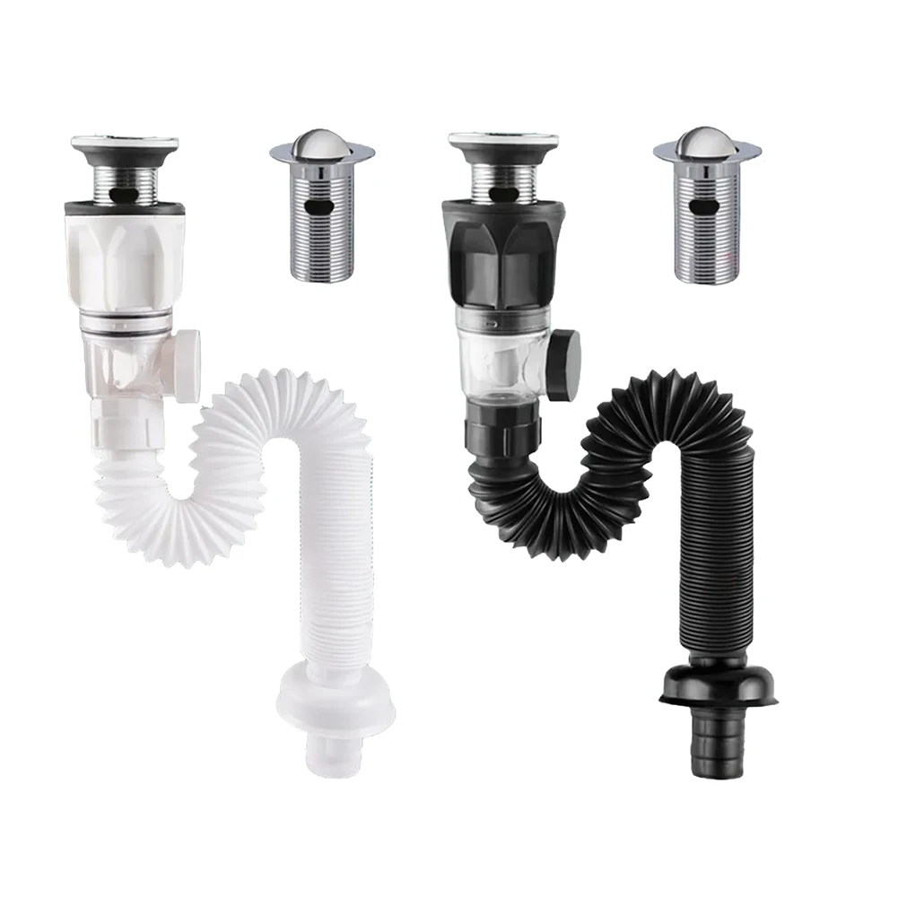 

Deodorant Stainless Steel Washbasin Deodorant Drain Hose -Universal Straight Wall Drain Installation Anti Insect Anti Clogging