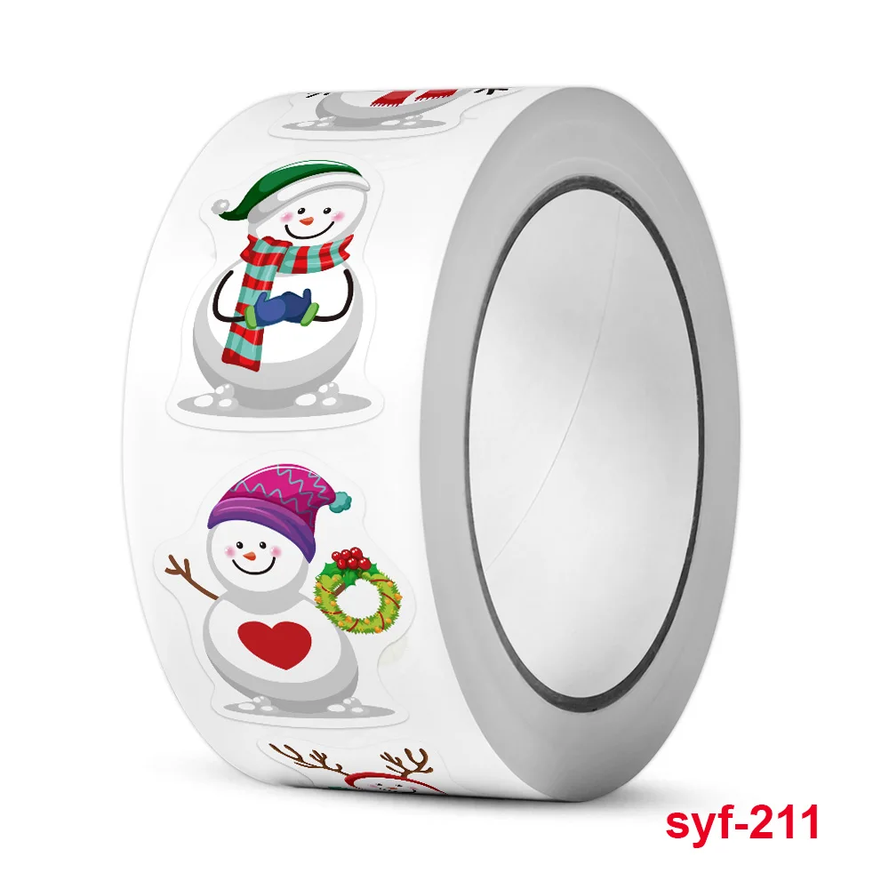 100-500szt Heterotypic Christmas Snowmans Stickers DlY Gift Holiday Christmas Party Decoration Labels Naklejki papiernicze